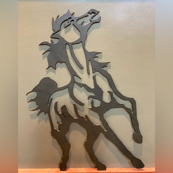 Hand Cut Steel Horse Sculpture - Picture 1 of 5